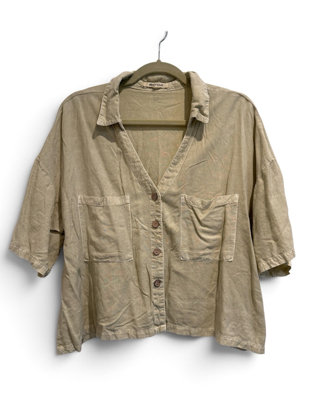 Rip Curl | Lightweight Ecru Boxy Button-Down Shirt
